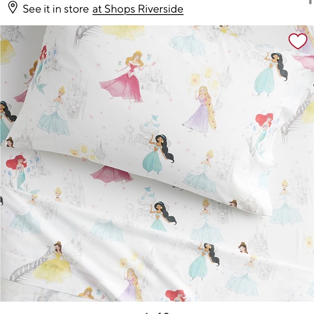 Pottery barn toddler/crib size Disney Princess 3 piece sheet set